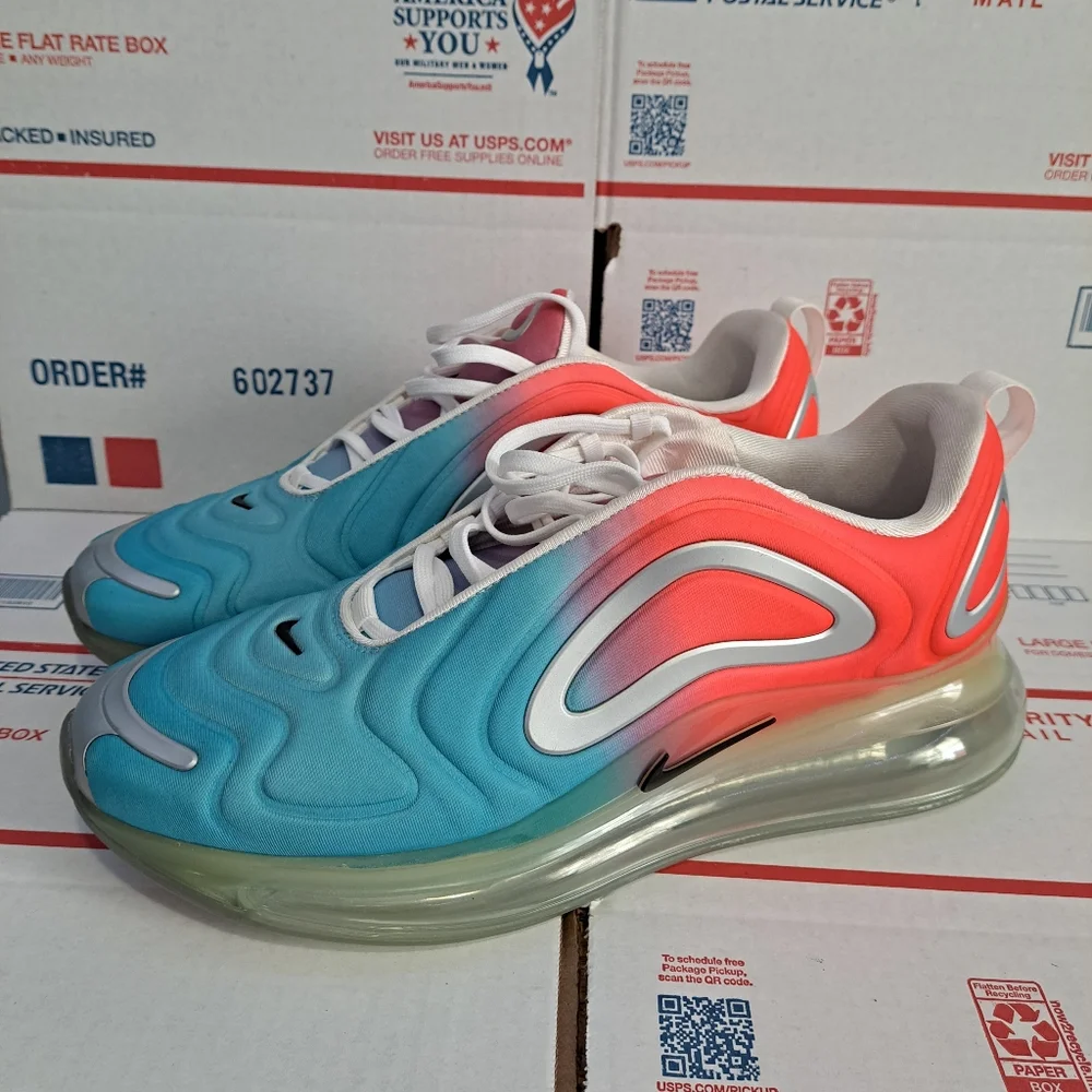 Nike Women's Air Max 720 'PINK SEA' AR9293-600 Lava Glow/Blue Fury Size 13.0 - Picture 3 of 6